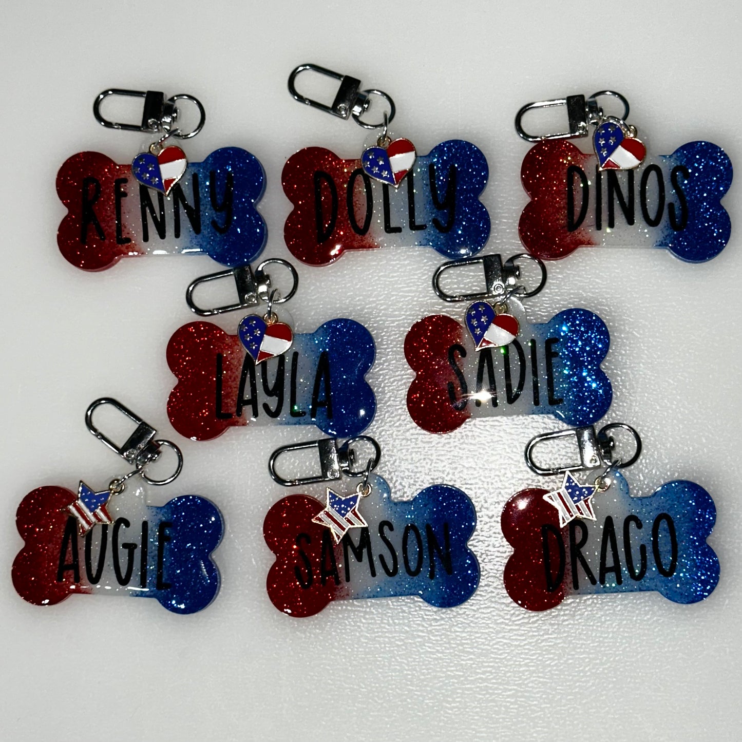 Patriotic Glitter Large Bone